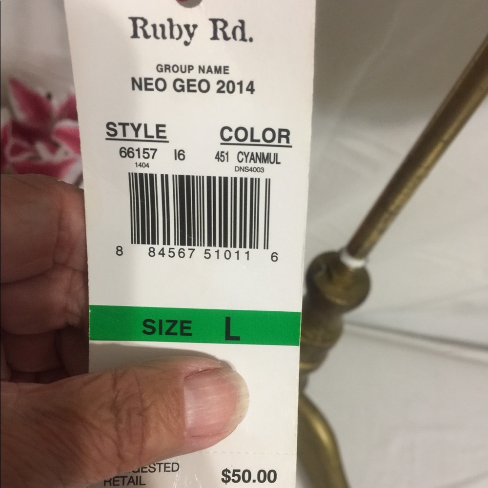 Ruby Rd. Ladies Long Sleeve boat neck top - Picture 5 of 8